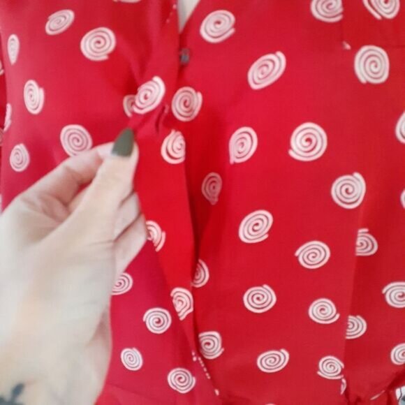 Vintage Abstract Print Button Down Midi Dress - Picture 6 of 13